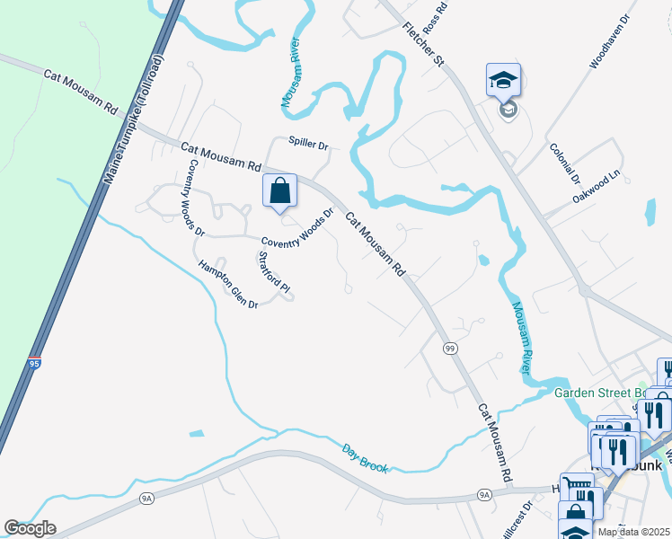 map of restaurants, bars, coffee shops, grocery stores, and more near 35 Plymouth Grove in Kennebunk
