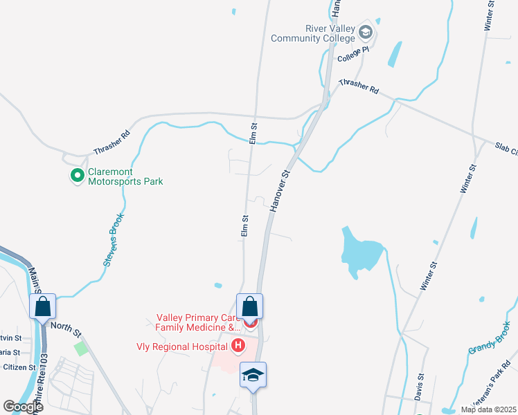 map of restaurants, bars, coffee shops, grocery stores, and more near 292 Elm Street in Claremont
