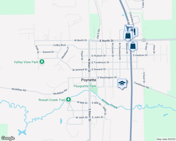 map of restaurants, bars, coffee shops, grocery stores, and more near 139 North Main Street in Poynette