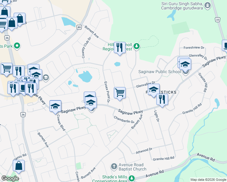 map of restaurants, bars, coffee shops, grocery stores, and more near 108 Lumb Drive in Cambridge