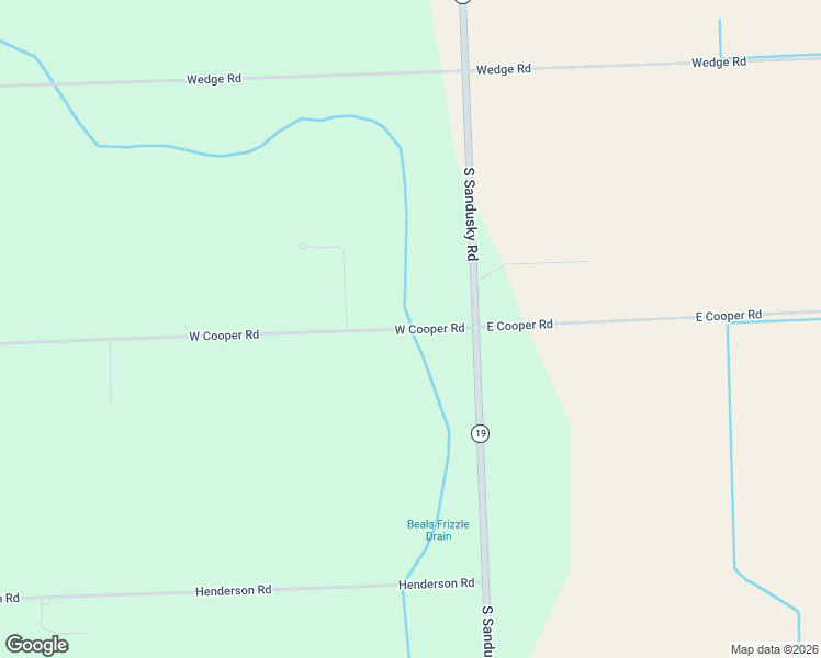 map of restaurants, bars, coffee shops, grocery stores, and more near 111 West Cooper Road in Sandusky