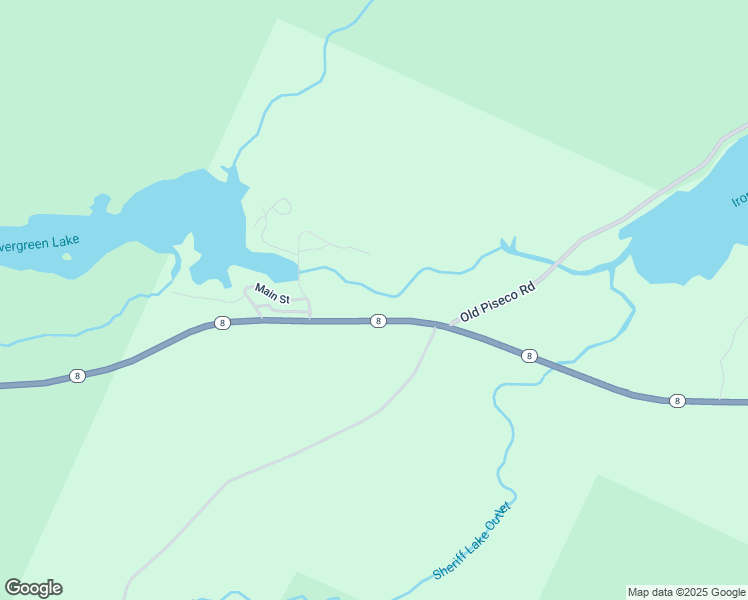 map of restaurants, bars, coffee shops, grocery stores, and more near Highway 8 in Piseco