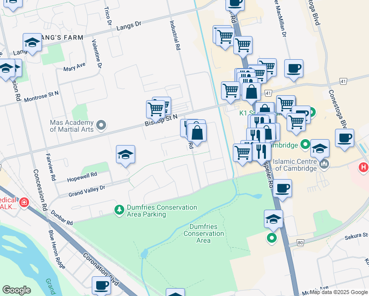 map of restaurants, bars, coffee shops, grocery stores, and more near 1600c Industrial Road in Cambridge