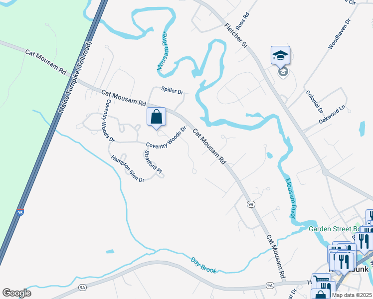 map of restaurants, bars, coffee shops, grocery stores, and more near 35 Plymouth Grove in Kennebunk
