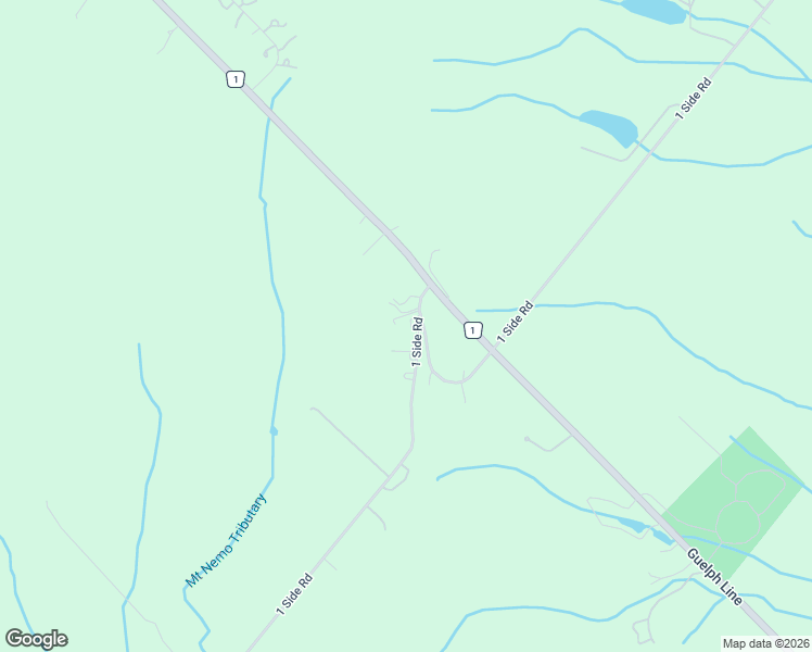 map of restaurants, bars, coffee shops, grocery stores, and more near 2489 1 Side Road in Burlington