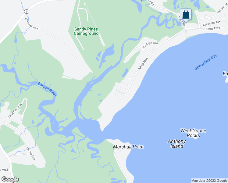 map of restaurants, bars, coffee shops, grocery stores, and more near 22 Waterside Lane in Kennebunkport