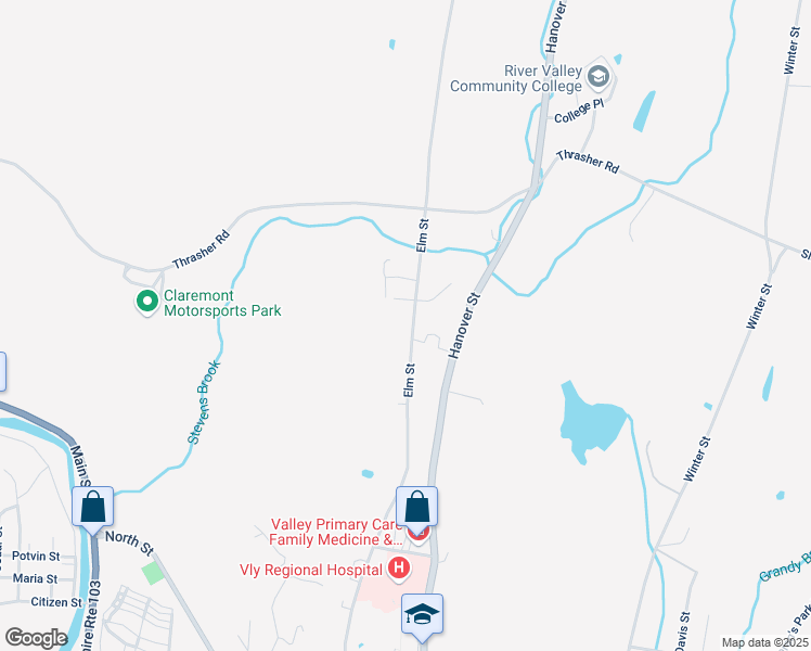 map of restaurants, bars, coffee shops, grocery stores, and more near 292 Elm Street in Claremont