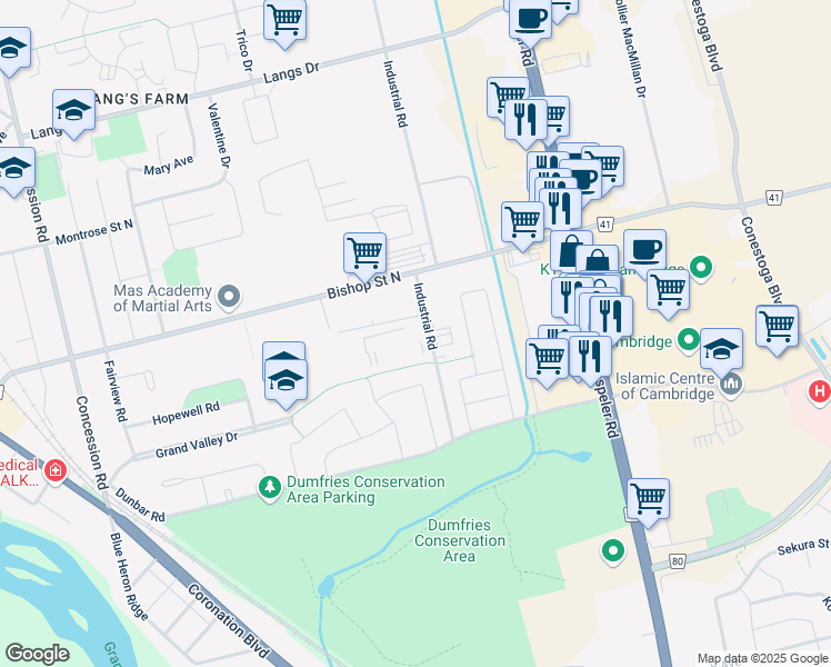 map of restaurants, bars, coffee shops, grocery stores, and more near 1600c Industrial Road in Cambridge