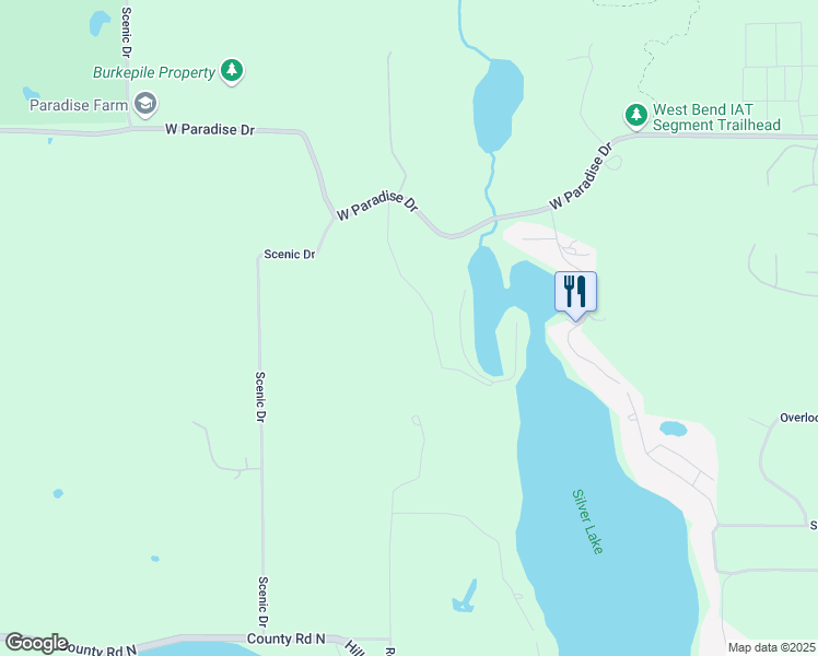 map of restaurants, bars, coffee shops, grocery stores, and more near 5421 Bauers Drive in West Bend
