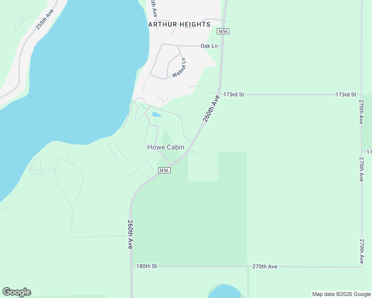map of restaurants, bars, coffee shops, grocery stores, and more near 1754 260th Avenue in Spirit Lake