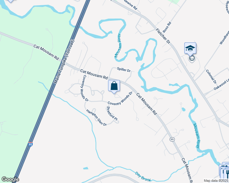 map of restaurants, bars, coffee shops, grocery stores, and more near 19 Windsor Commons Drive in Kennebunk
