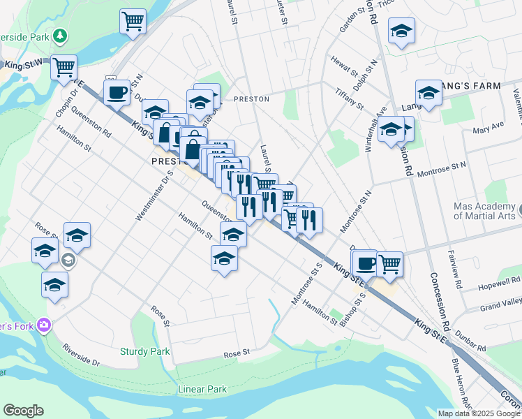 map of restaurants, bars, coffee shops, grocery stores, and more near 852 Laurel Street in Cambridge