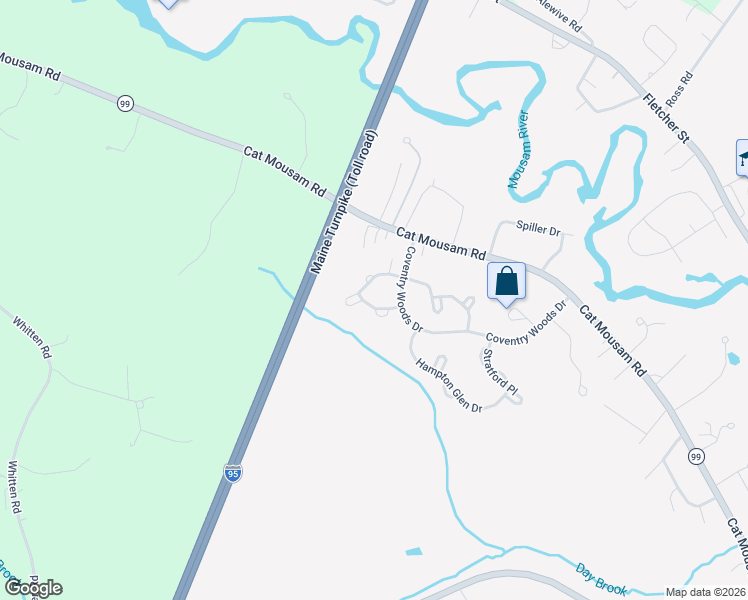 map of restaurants, bars, coffee shops, grocery stores, and more near 29 Bentley Place in Kennebunk