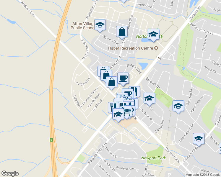 map of restaurants, bars, coffee shops, grocery stores, and more near 4010 Donnic Drive in Burlington