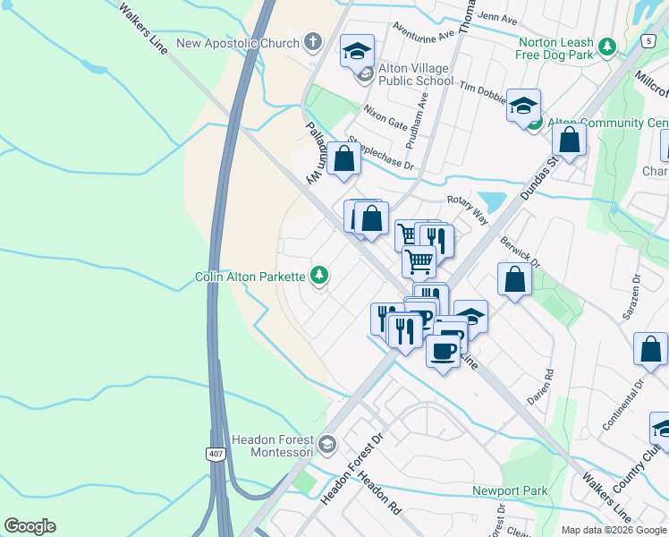 map of restaurants, bars, coffee shops, grocery stores, and more near 3948 Thomas Alton Boulevard in Burlington
