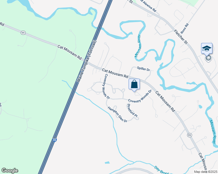 map of restaurants, bars, coffee shops, grocery stores, and more near 5 Dunnhill Drive in Kennebunk