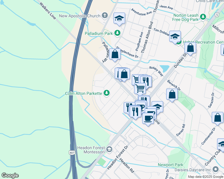 map of restaurants, bars, coffee shops, grocery stores, and more near 3952 Thomas Alton Boulevard in Burlington