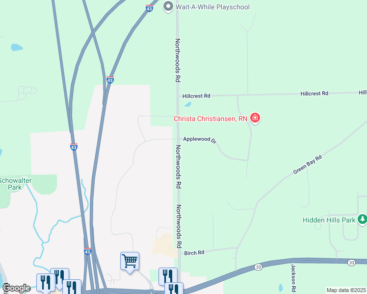 map of restaurants, bars, coffee shops, grocery stores, and more near 2685 Applewood Drive in Port Washington