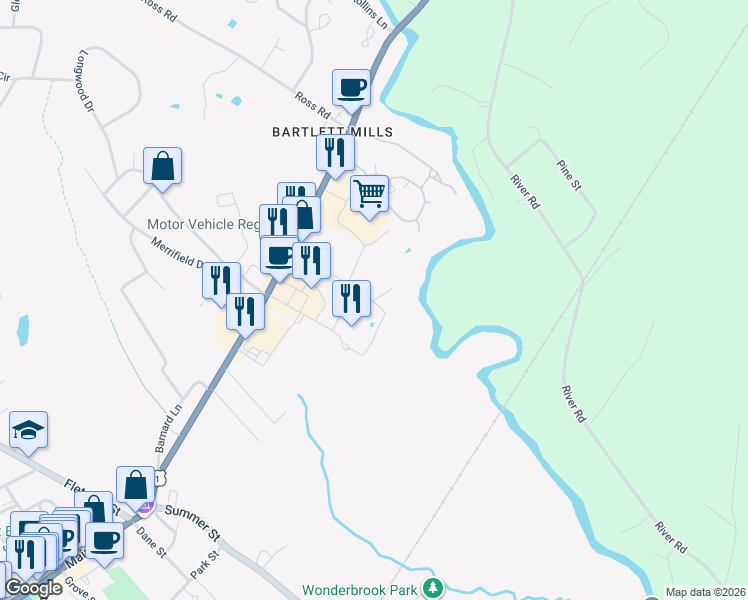 map of restaurants, bars, coffee shops, grocery stores, and more near 5 Horn Crossing in Kennebunk