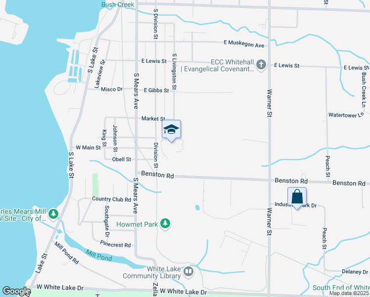 map of restaurants, bars, coffee shops, grocery stores, and more near 205 Market Street in Whitehall