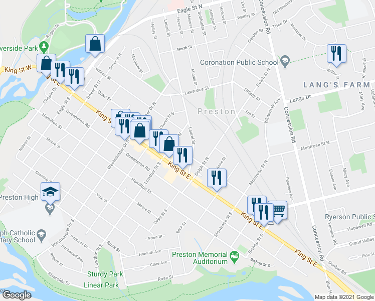 map of restaurants, bars, coffee shops, grocery stores, and more near 963 Duke Street in Cambridge