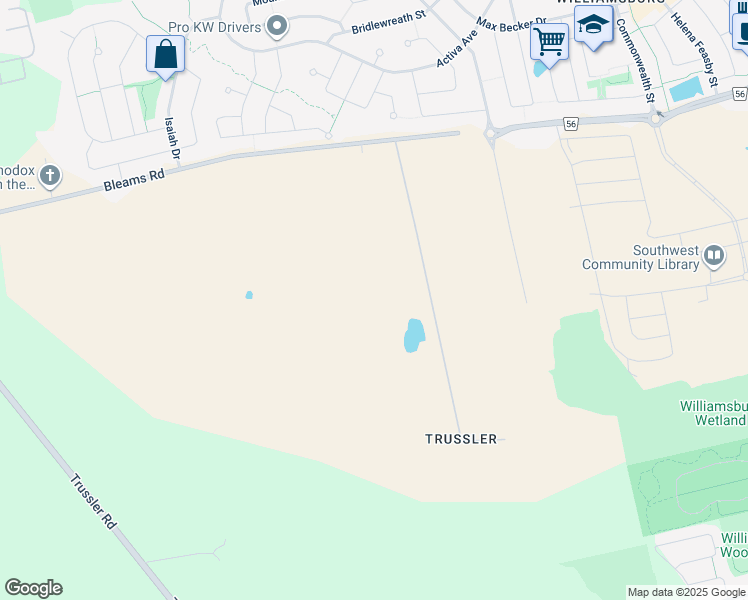 map of restaurants, bars, coffee shops, grocery stores, and more near 161 Gehl Place in Kitchener