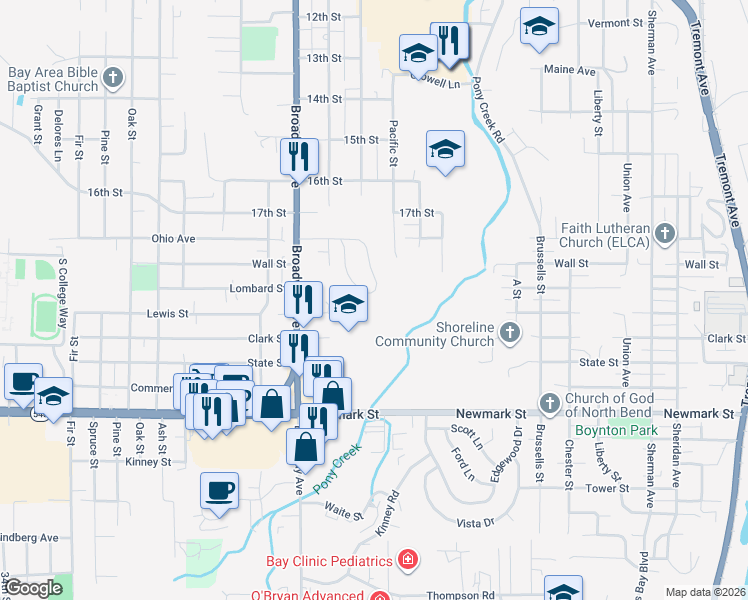 map of restaurants, bars, coffee shops, grocery stores, and more near 2719 Alder Ridge Drive in North Bend