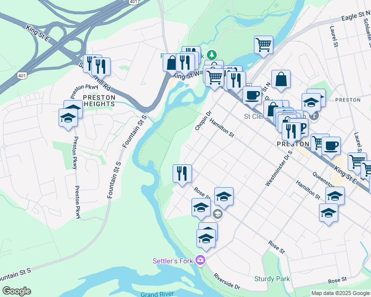 map of restaurants, bars, coffee shops, grocery stores, and more near 502 Nelson Street in Cambridge