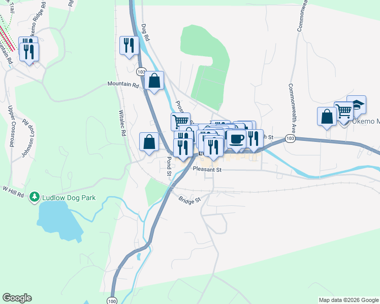 map of restaurants, bars, coffee shops, grocery stores, and more near in 