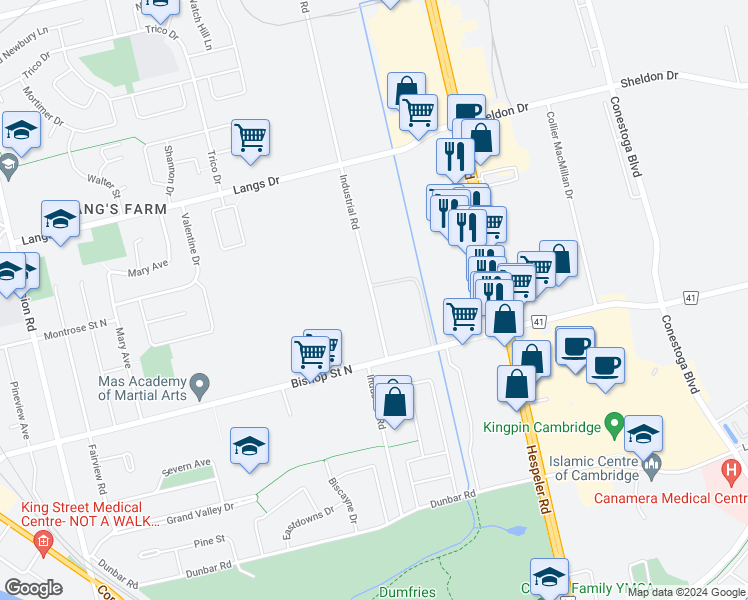 map of restaurants, bars, coffee shops, grocery stores, and more near 1281-1367 Industrial Road in Cambridge