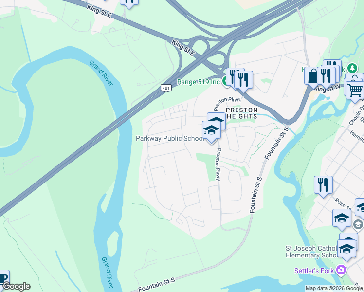 map of restaurants, bars, coffee shops, grocery stores, and more near 64 Duckworth Road in Cambridge
