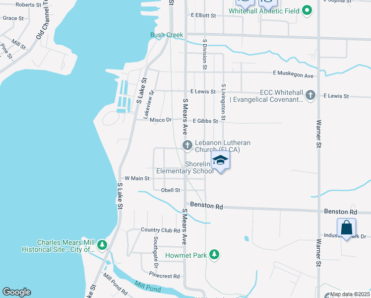 map of restaurants, bars, coffee shops, grocery stores, and more near 205 Market Street in Whitehall
