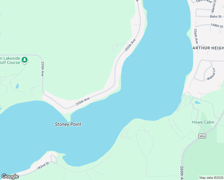 map of restaurants, bars, coffee shops, grocery stores, and more near 16771 255th Avenue in Spirit Lake