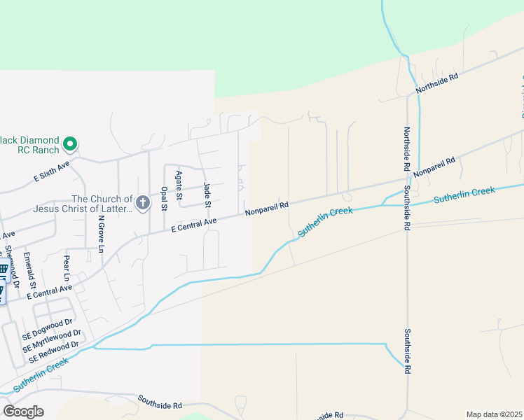 map of restaurants, bars, coffee shops, grocery stores, and more near Nonpareil Road in Sutherlin