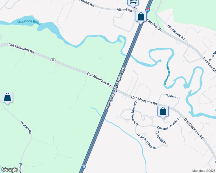 map of restaurants, bars, coffee shops, grocery stores, and more near 306 Cat Mousam Road in Kennebunk