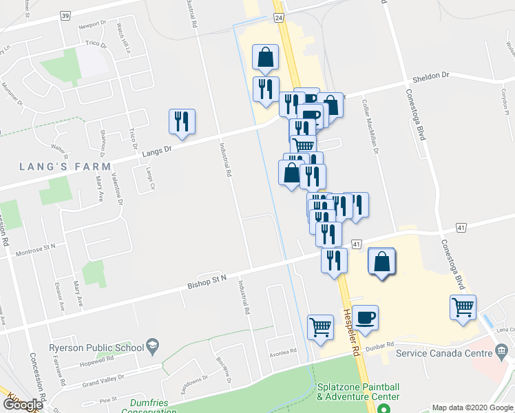 map of restaurants, bars, coffee shops, grocery stores, and more near 1281-1367 Industrial Road in Cambridge