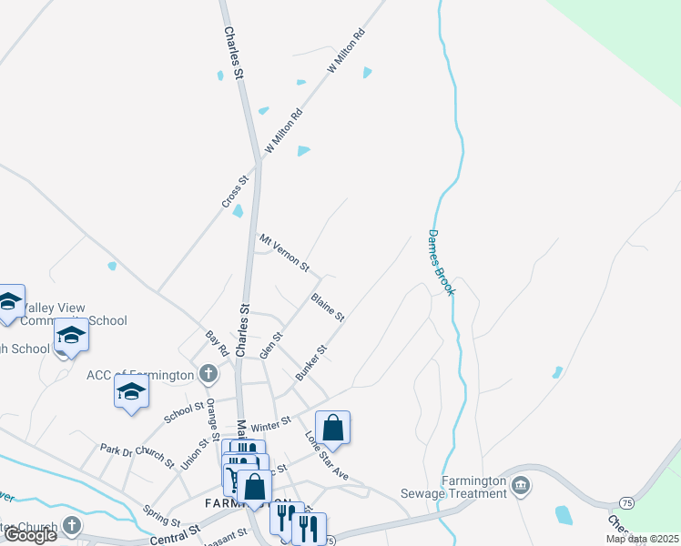 map of restaurants, bars, coffee shops, grocery stores, and more near 4 Seymour Court in Farmington