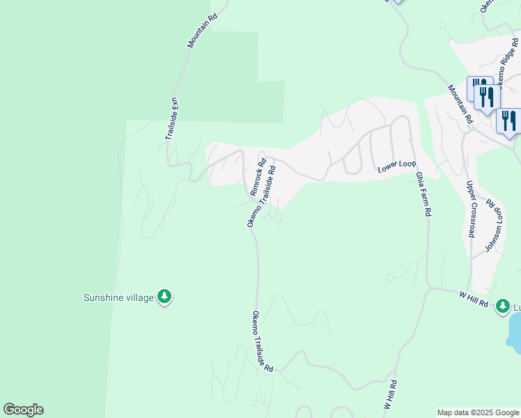 map of restaurants, bars, coffee shops, grocery stores, and more near 58 Remrock Road in Windsor County