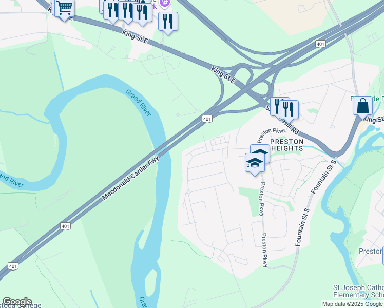 map of restaurants, bars, coffee shops, grocery stores, and more near 464 Linden Drive in Cambridge