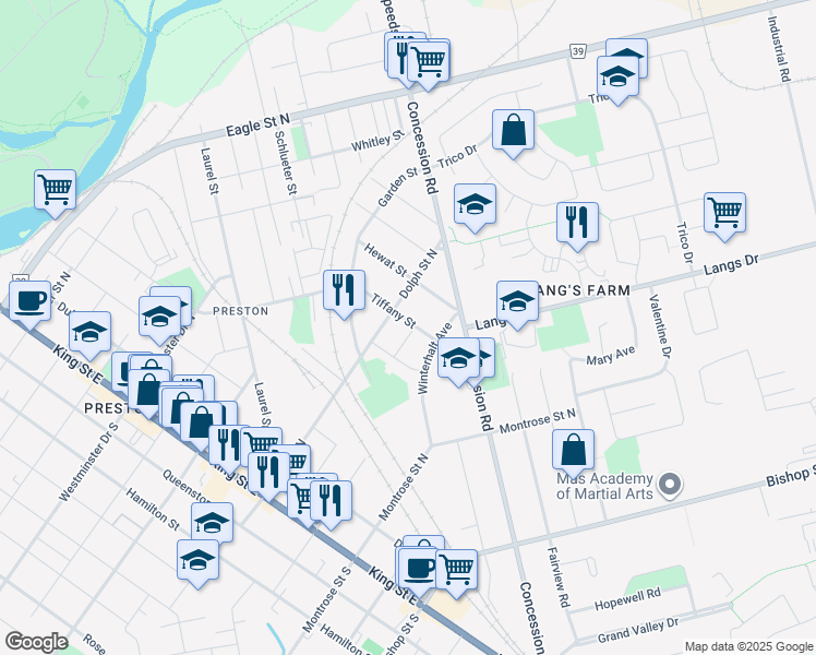 map of restaurants, bars, coffee shops, grocery stores, and more near 236 Tiffany Street in Cambridge