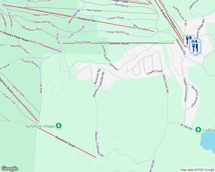 map of restaurants, bars, coffee shops, grocery stores, and more near 79 Lower IV in Windsor County
