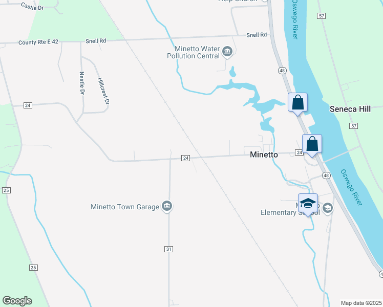 map of restaurants, bars, coffee shops, grocery stores, and more near 108 County Route 24 in Oswego