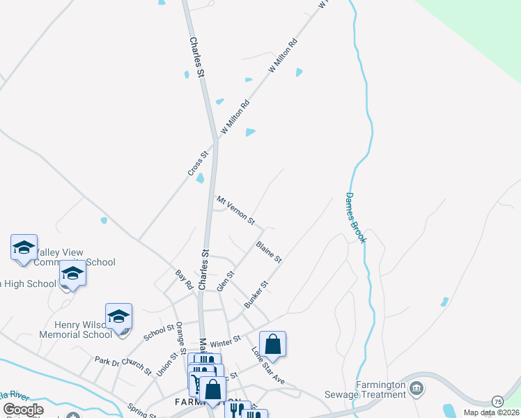 map of restaurants, bars, coffee shops, grocery stores, and more near 4 Seymour Court in Farmington