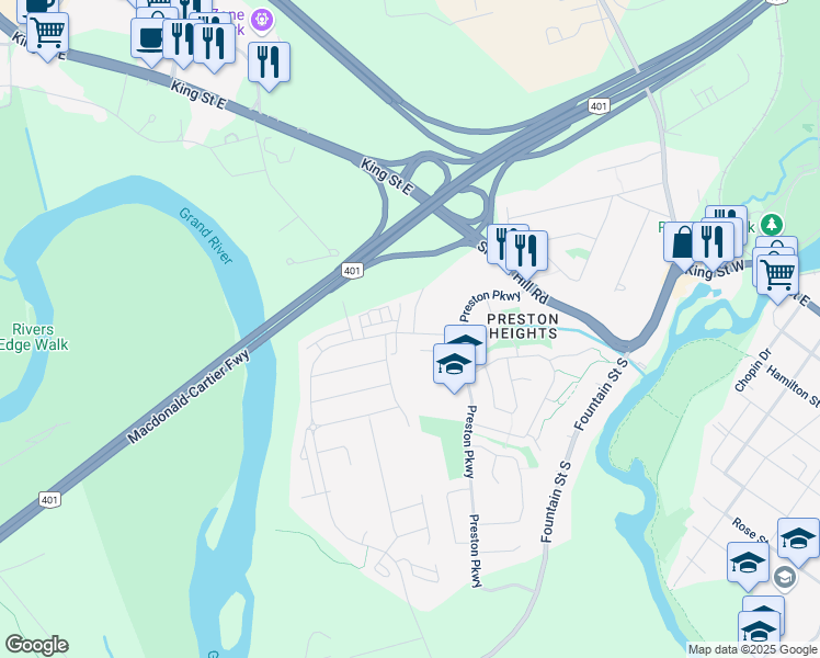 map of restaurants, bars, coffee shops, grocery stores, and more near in Cambridge