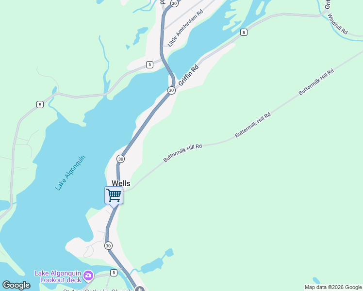 map of restaurants, bars, coffee shops, grocery stores, and more near 130-140 Buttermilk Hill Road in Wells