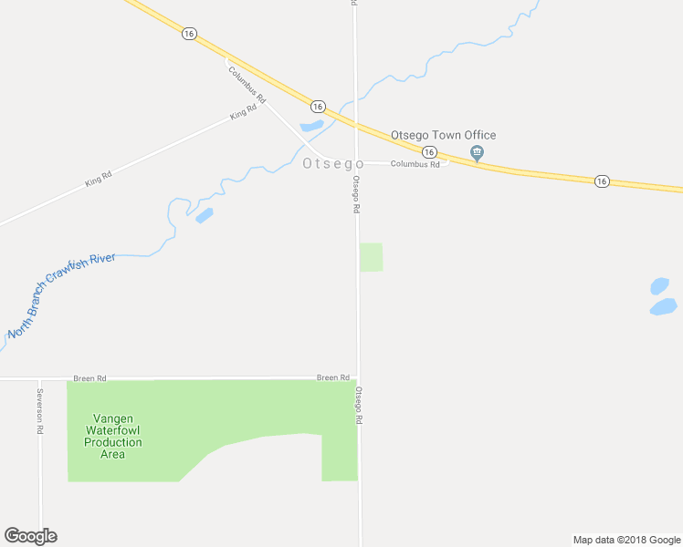 map of restaurants, bars, coffee shops, grocery stores, and more near N3297 Otsego Road in Rio
