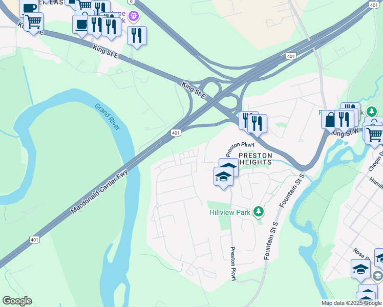 map of restaurants, bars, coffee shops, grocery stores, and more near 420 Linden Drive in Cambridge