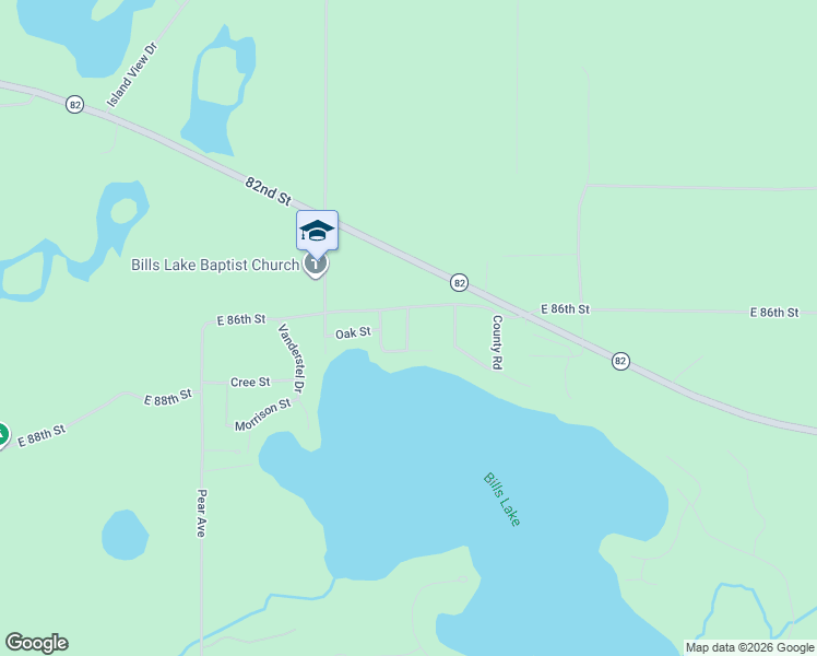 map of restaurants, bars, coffee shops, grocery stores, and more near 5572 East 86th Street in Newaygo