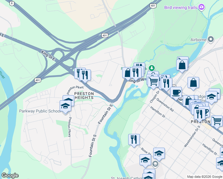 map of restaurants, bars, coffee shops, grocery stores, and more near 231 Abraham Street in Cambridge