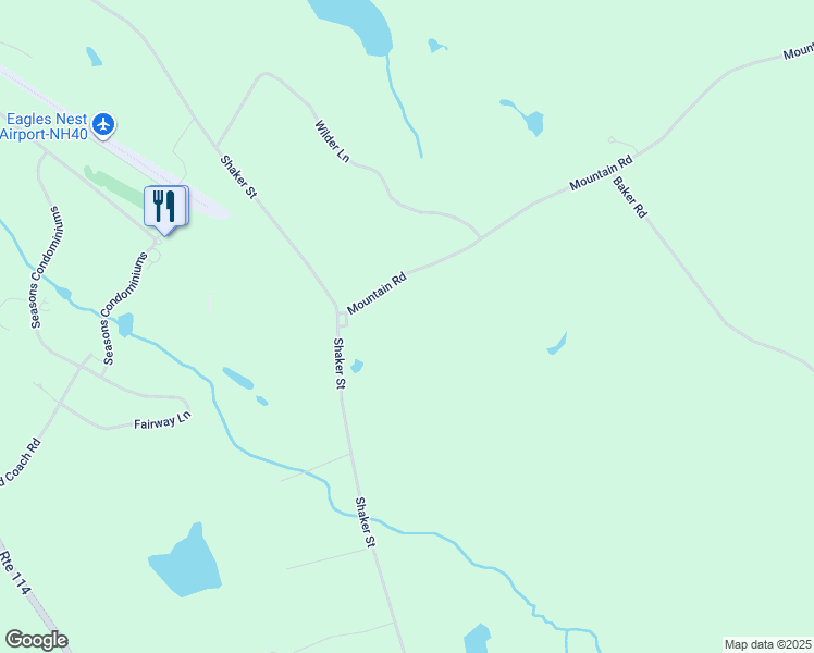 map of restaurants, bars, coffee shops, grocery stores, and more near 46 Mountain Road in New London